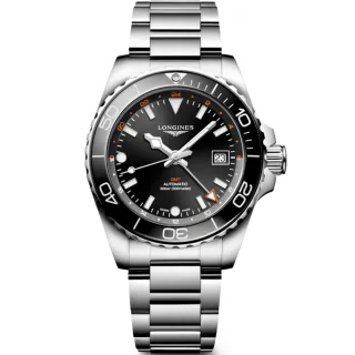 【LONGINES 浪琴】HydroConquest 深海征服者 GMT 陶瓷潛水機械錶-41mm