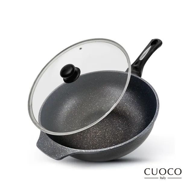 【CUOCO】第3代厚鈦晶岩不沾鍋大寶鍋組34cm附蓋(IH鈦加量升級版)