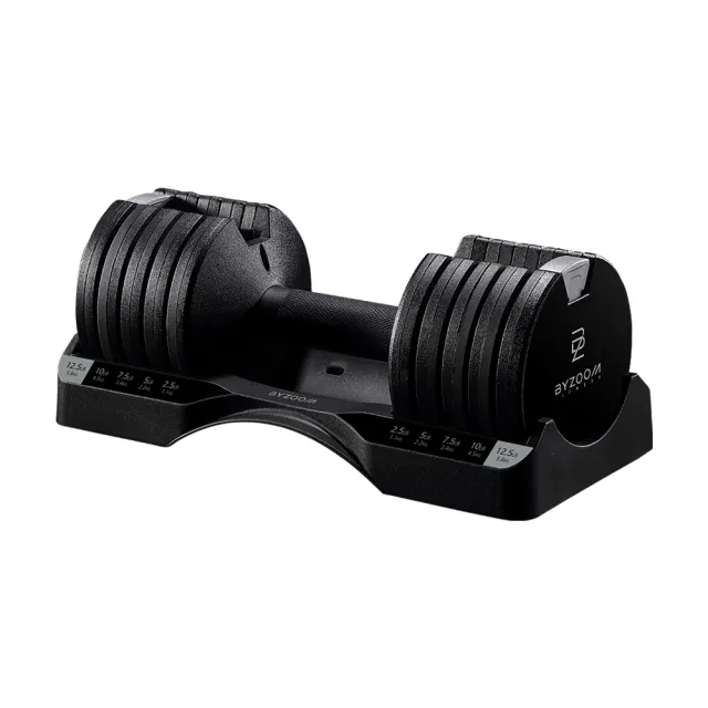 【BYZOOM FITNESS】Pure Series可調式啞鈴12.5lb/約5.6kg 雙入+(30LB) 可調式壺鈴 黑