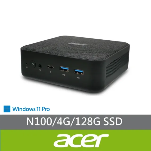【Acer 宏碁】羅技鍵鼠組★RB102 四核迷你電腦(RB102/N100/4G/128G SSD/W11P)
