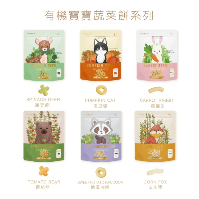 【米大師】有機寶寶蔬菜餅 系列 25gx2入組-口味任選 (6m+/無添加米餅)