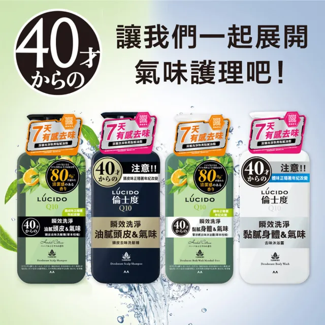 【LUCIDO 倫士度】去味沐浴露450ml(男性專用 去油)