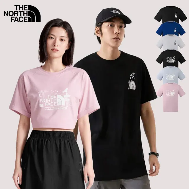 【The North Face】男女款純棉手繪印花短袖T恤 (多色可選)