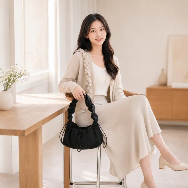 【EMMA SUE】雙11 尼龍雲朵包 韓國包包 可愛包包 韓國包包 hobo包 腋下包 單肩包 女包包 肩背包 