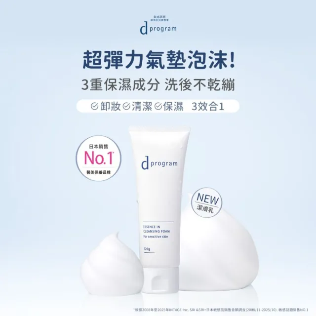 【d program 敏感話題】潔膚乳加倍組(潔膚乳120g*2/深度清潔/洗面乳/618限定)