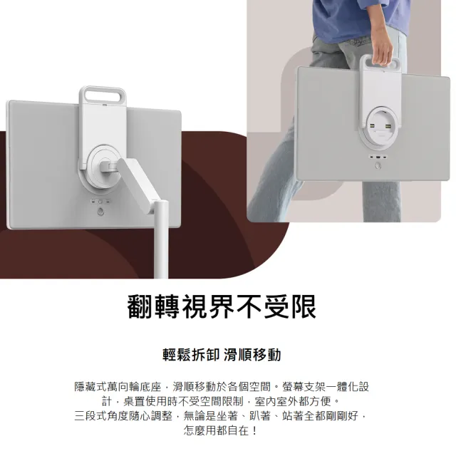 【Samsung 三星】27型小星機The Movingstyle 移動+觸控智慧顯示器(UA27LSM7FAXXZW)