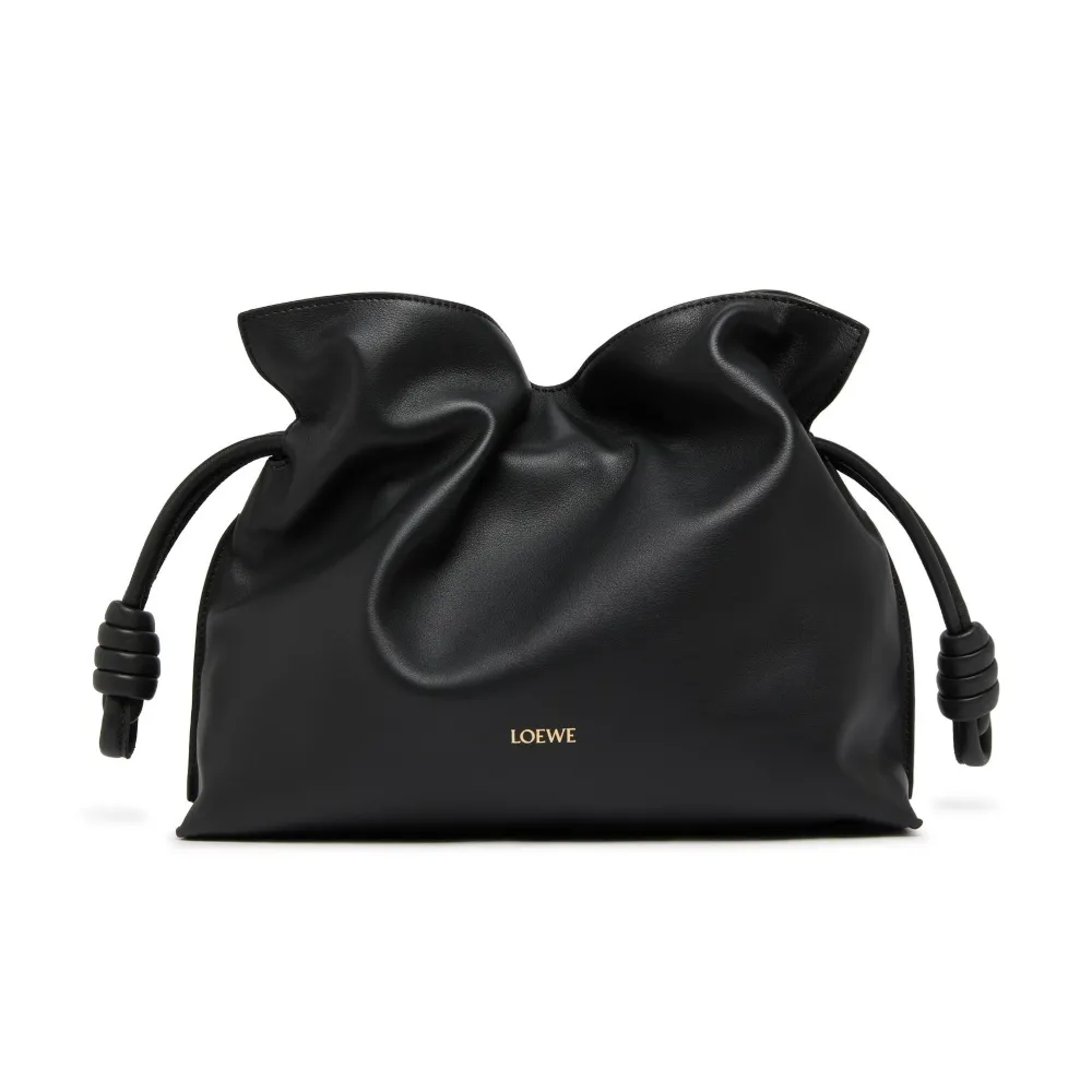 【LOEWE 羅威】Flamenco Clutch 中款 納帕小牛皮 手拿包 肩背包 斜背包 黑色