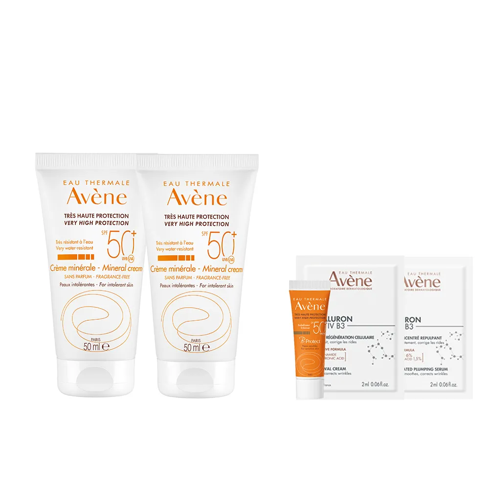 【Avene 雅漾】官方直營 全效潤色防曬霜 50mlx2(物理性防曬)