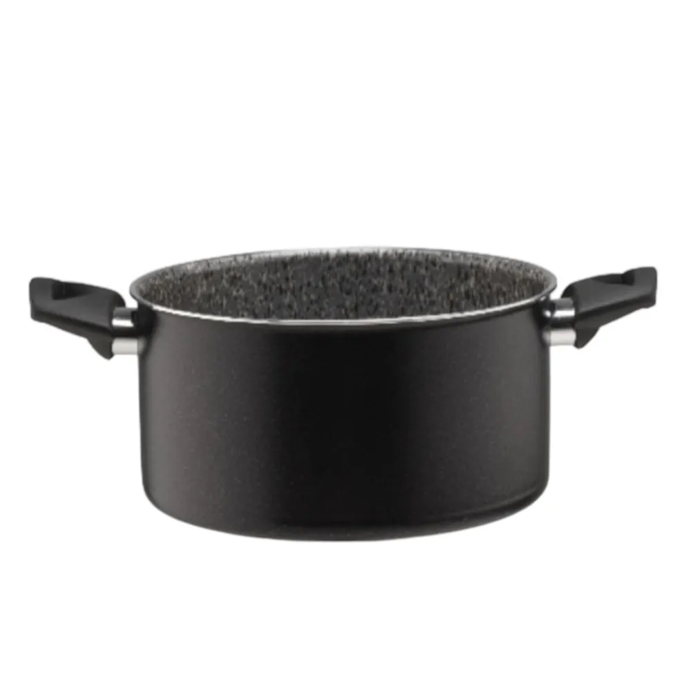 【PIARDI】義大利PIARDI HOME LIVEINDUCTION系列 24CM 4L 雙耳湯鍋 附玻璃蓋 不沾鍋(湯鍋 雙耳湯鍋 可IH)