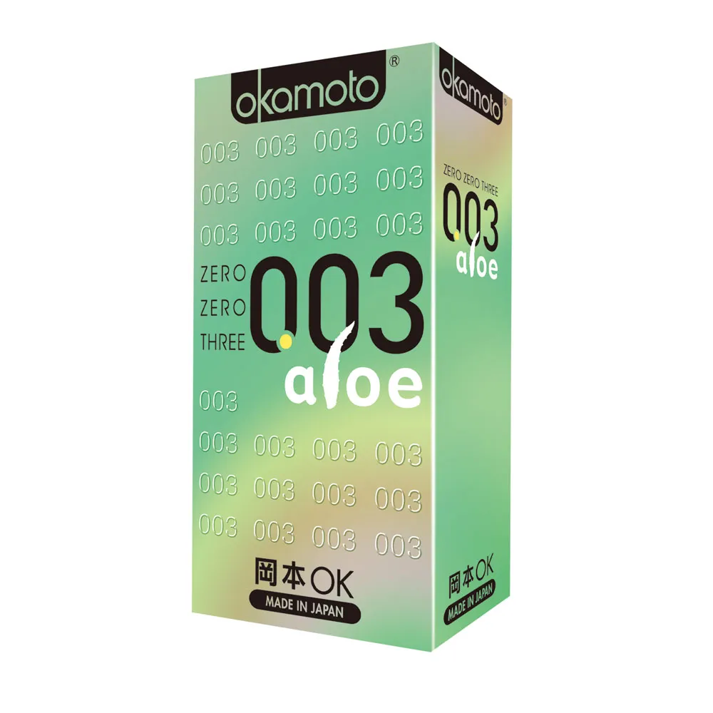 【okamoto 岡本】003ALOE蘆薈保險套6入/盒(加有蘆薈精華潤滑劑/光滑/極薄系列)