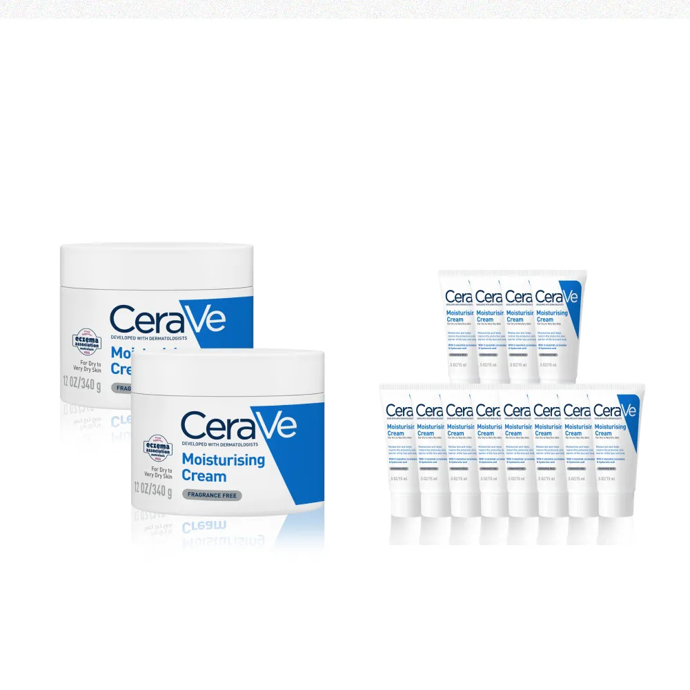 【CeraVe 適樂膚】一日限定★長效潤澤修護霜340g 買2送12(臉部身體乳霜)