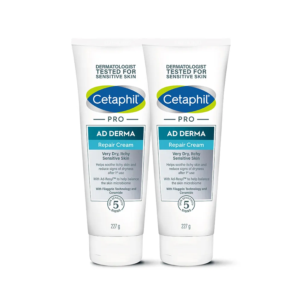 【Cetaphil 舒特膚】官方直營 AD益膚康修護舒敏乳霜 227g*2入(臉部身體乳霜/益膚保濕)