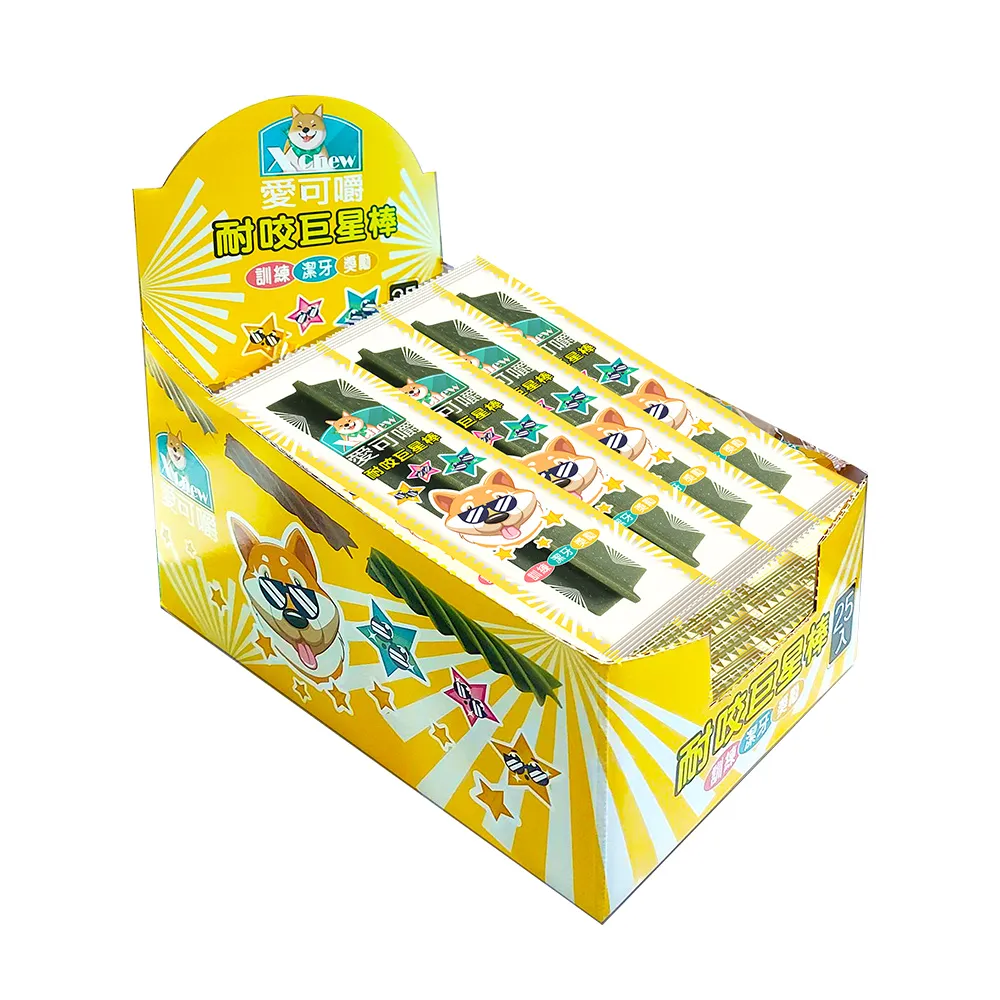 【X Chew 愛可嚼】耐咬巨星棒-盒裝45gx25入(狗零食、狗潔牙、耐咬、寵物潔牙、寵物零食、大型犬)