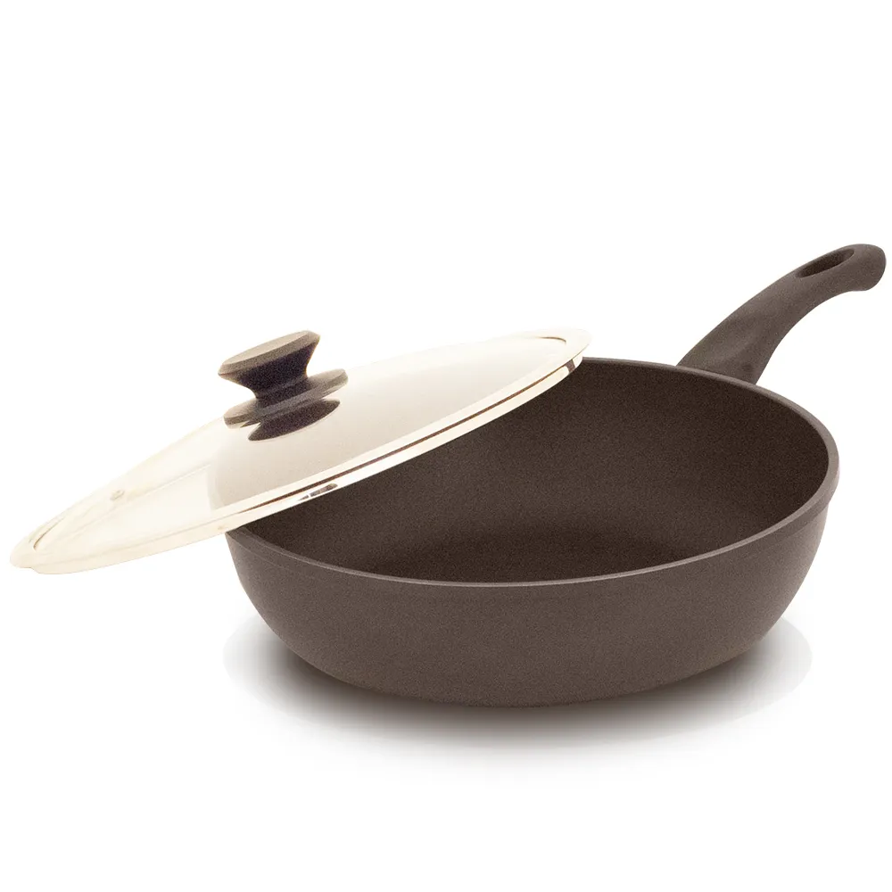 【ＵNICOOK 優樂】樂廚深型不沾平底鍋附蓋30cm(SGS認証/手工鑄造/台灣製造)
