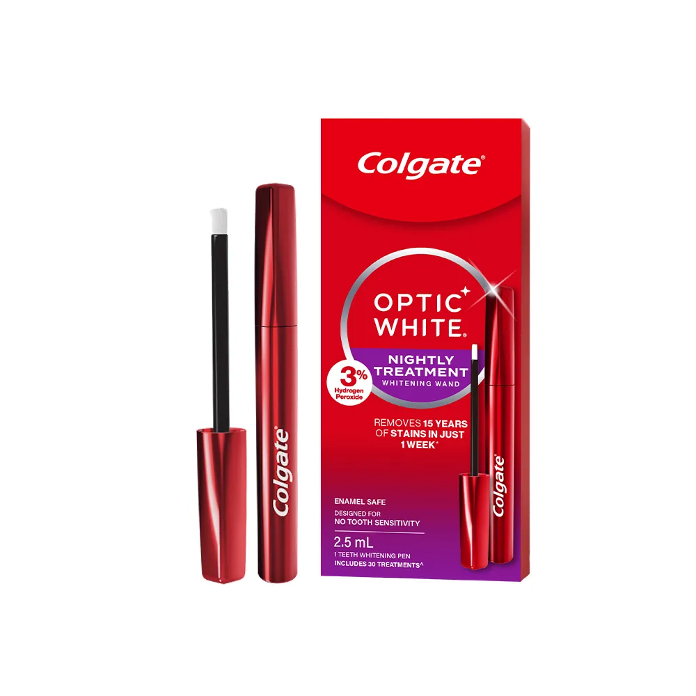 【Colgate 高露潔】OPTIC WHITE光感．白 3% 夜間牙齒美白精華2.5ml(牙齒美白筆/一周見效/亮白)