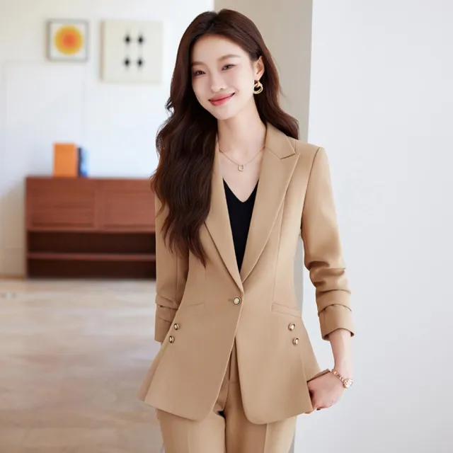 【巴黎精品】現貨限搶 西裝套裝兩件套褲裝(西服修身西裝長褲女裝3色a1ht11)