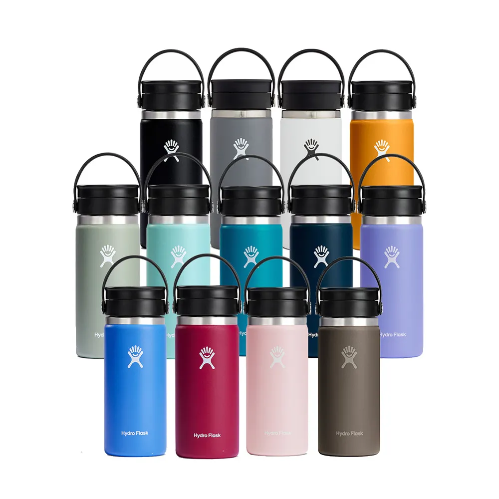 【Hydro Flask】16oz/473ml 寬口 旋轉 咖啡蓋 保溫瓶 多色可選(超強保冰 咖啡杯 無毒 重視食安)
