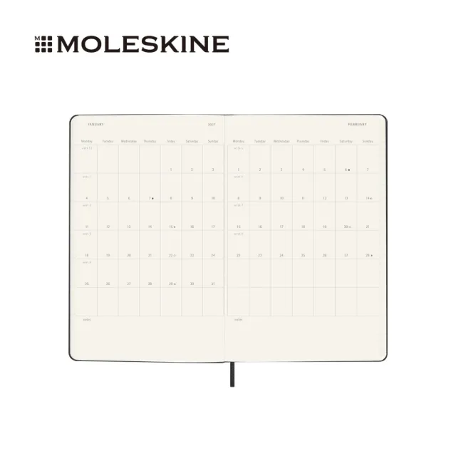 【MOLESKINE】2026-27 18個月日記軟皮手帳 - L型/黑