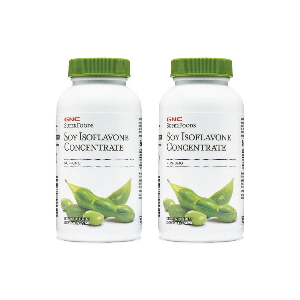 【GNC 健安喜】大豆異黃酮膠囊食品90粒/瓶x2入組(大豆萃取物/輕熟齡女性必備/呵護女性健康的元素)