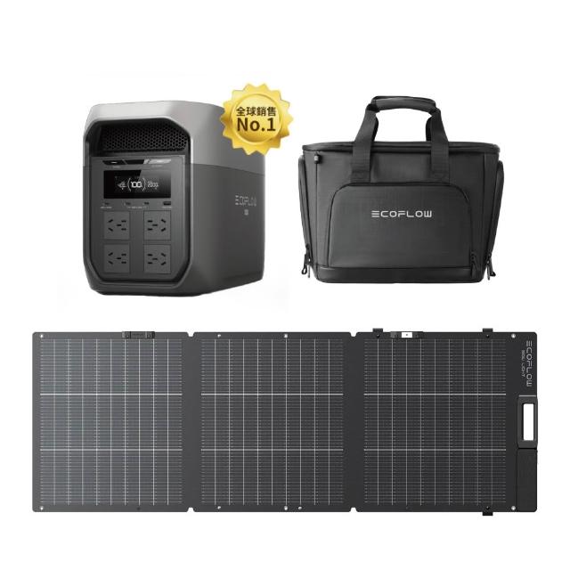 【ECOFLOW】DELTA 3 1800W戶外儲電設備 加贈收納包 +160W太陽能板(儲能電源 防颱必備 停電神器)