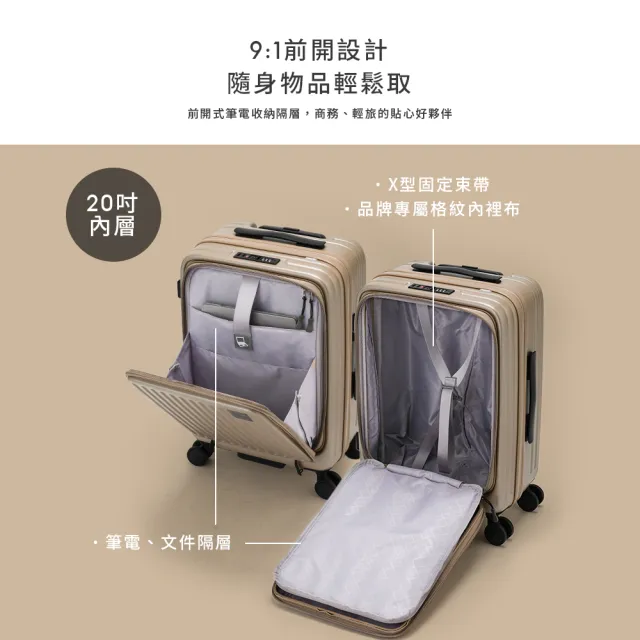 【金安德森】20吋 Traveler 前開式頂規Hinomoto日乃本輪行李箱(多色任選)