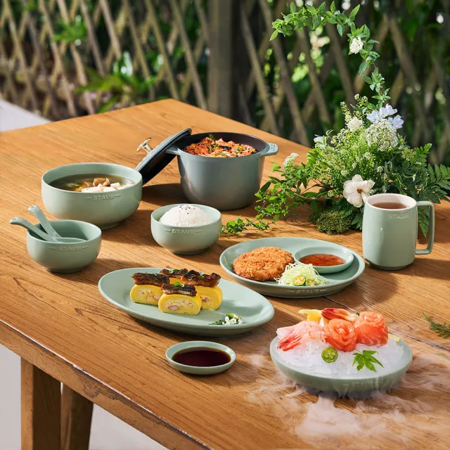 【STAUB】自然秘境陶瓷餐碗盤餐具10件組-豆沙粉/莫蘭迪綠/檸檬黃3色任選(德國雙人牌集團官方直營)