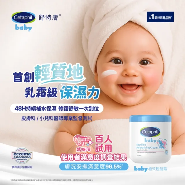 【Cetaphil 舒特膚】官方直營 Baby極效輕凝霜566g(新品上市)