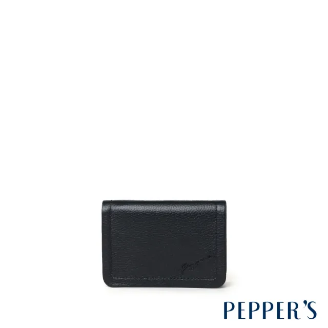 【PEPPER’S】雙11 SIGNAL 真皮壓釦名片卡夾 - 摩卡棕/簡約黑/月光灰/夜幕灰(名片卡夾 名片夾)
