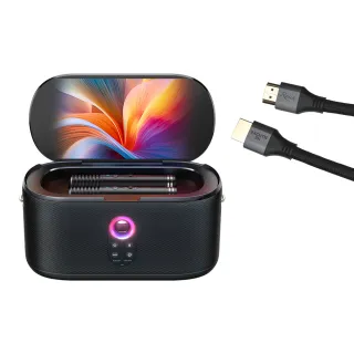 【IKARAO】愛克拉 SHELL S1一體式便攜卡拉OK機+ROSIN 8K 超高速HDMI線組合(家庭卡拉ok/伴唱機/點唱機)