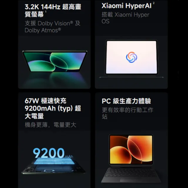 【小米】限時搶購Xiaomi Pad 8 Pro 11.2吋 WiFi(8G/256G/高通8 Elite/主相機5000萬畫素)