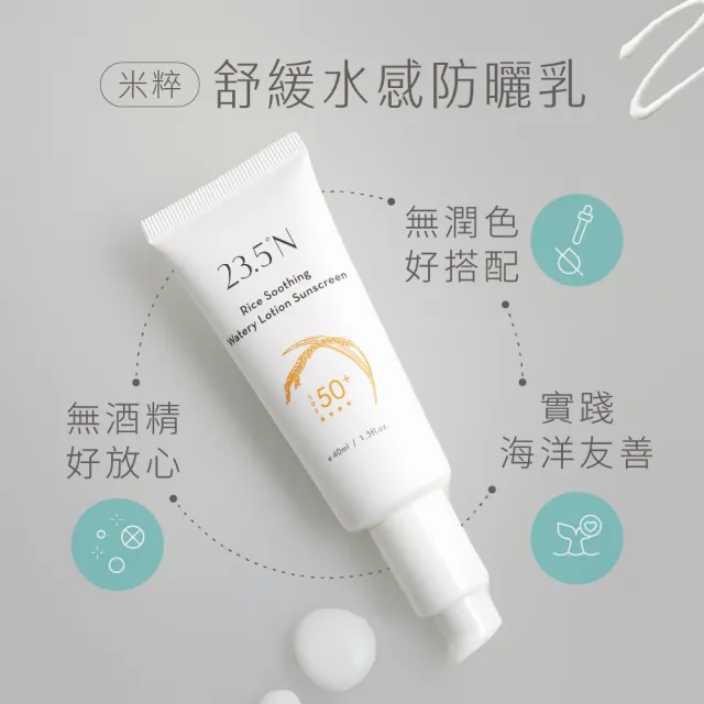 【23.5N】米粹舒緩水感防曬乳40mL(SPF50+ ★★★★)