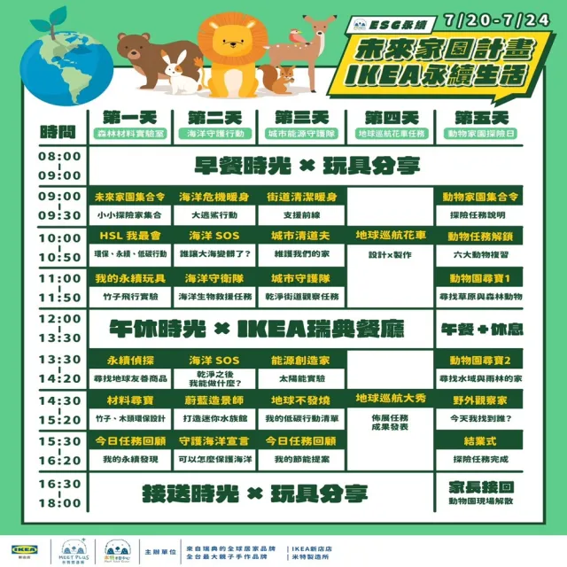 米特製造所|IKEA新店店聯名孩童營隊活動★7/20-7/24未來家園計畫永續生活營(5日活動)