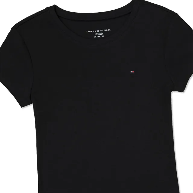 【TOMMY HILFIGER】TOMMY 刺繡Logo素面短袖T恤 上衣-女-黑色(平輸品/素T/短T)