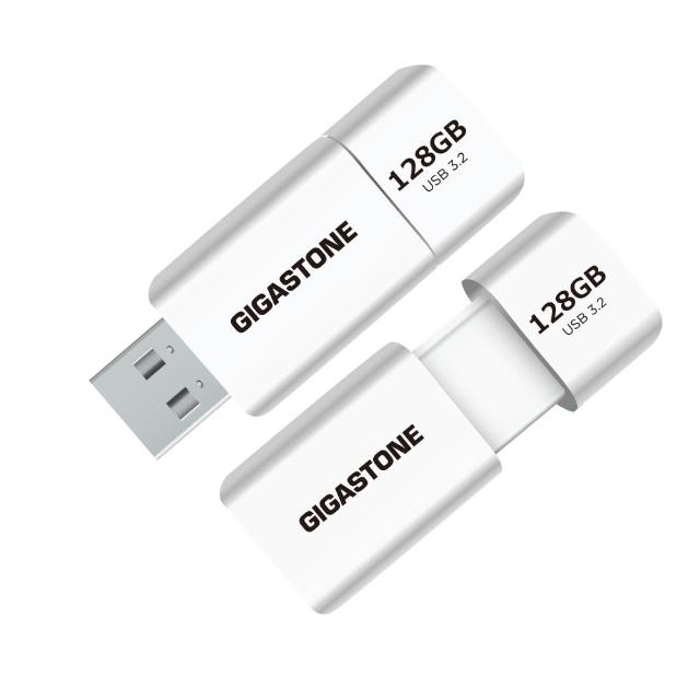 【Gigastone 立達國際】2入組 128GB USB3.1/3.2 Gen1 極簡滑蓋隨身碟 UD-3202 白(USB3.2 高速隨身碟)