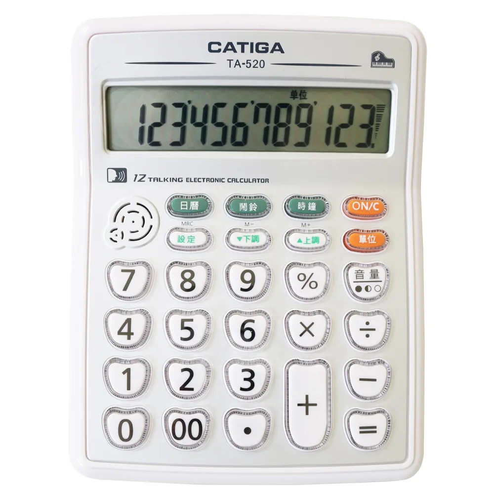 CATIGA】12位數多功能中文語音桌上型計算機(TA-520) - momo購物網