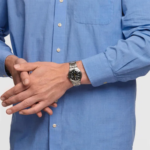 【SWATCH】HAPPY JOE LIME AGAIN 金屬手錶/男錶/女錶/瑞士製造 YWS439GC (41mm)