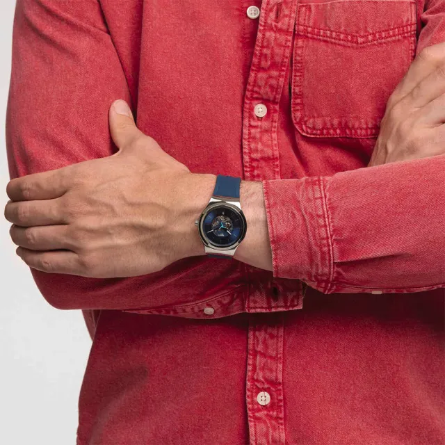 【SWATCH】BLURANG 金屬機械手錶/男錶/女錶/瑞士製造 YIS430 (42mm)