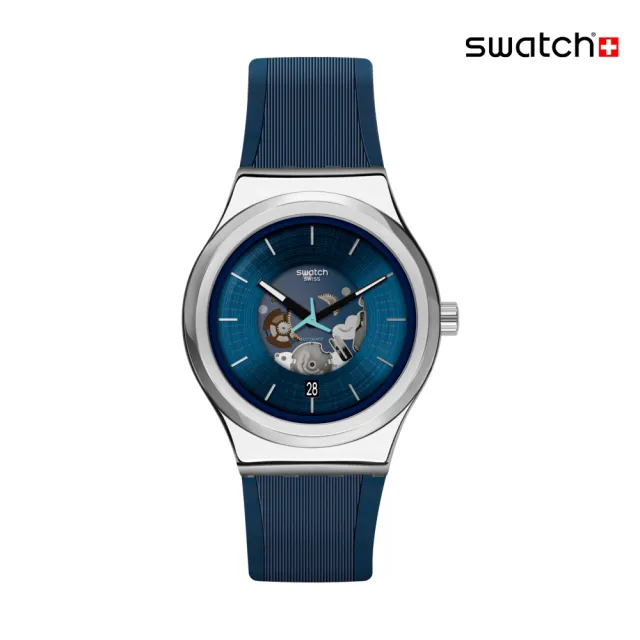 【SWATCH】BLURANG 金屬機械手錶/男錶/女錶/瑞士製造 YIS430 (42mm)