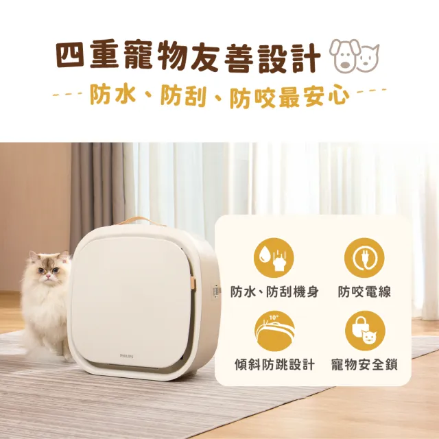 【Philips 飛利浦】毛小奈Lite 寵物空氣清淨機★適用13-15坪(AC3360/80)