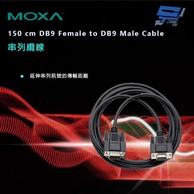 【CHANG YUN 昌運】MOXA 150 cm DB9 Female to DB9 Male Cable 串列纜線