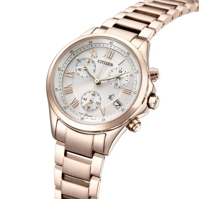 【CITIZEN 星辰】XC 光動能計時女錶-玫瑰金/32.5mm 開學禮 送禮 推薦(FB1405-58A)