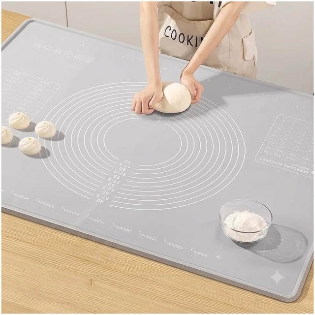 【Klova】6mm加厚抗菌矽膠刻度揉麵墊 不粘烘焙墊 和麵墊 料理墊(65*45cm)