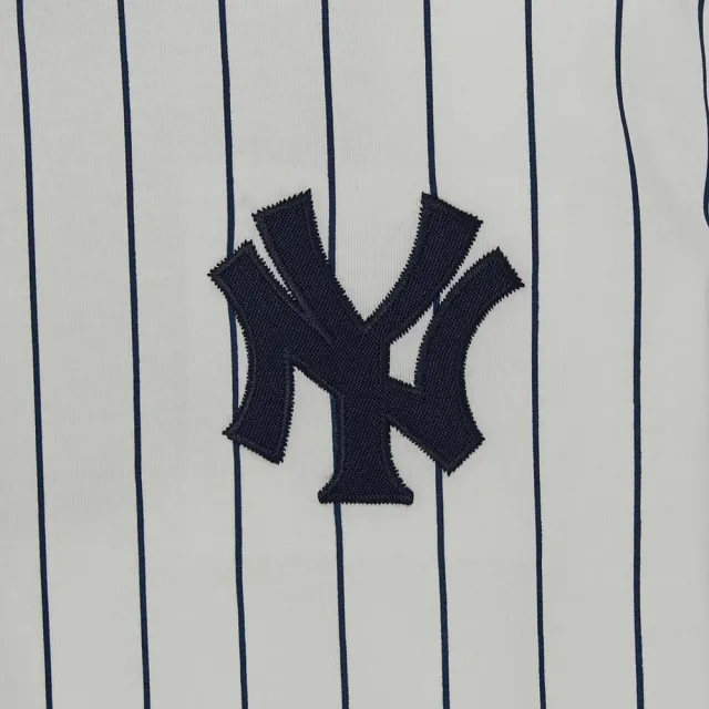 【MLB】童裝 休閒套裝 短袖T恤+牛仔短褲 紐約洋基隊 (7AS1B0263-50BLL)