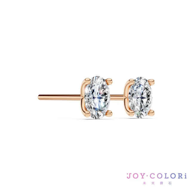 【JOY COLORi 未來鑽石】10K金 橢圓 鑽石耳環(培育鑽石 單鑽 ES8043OBLG)