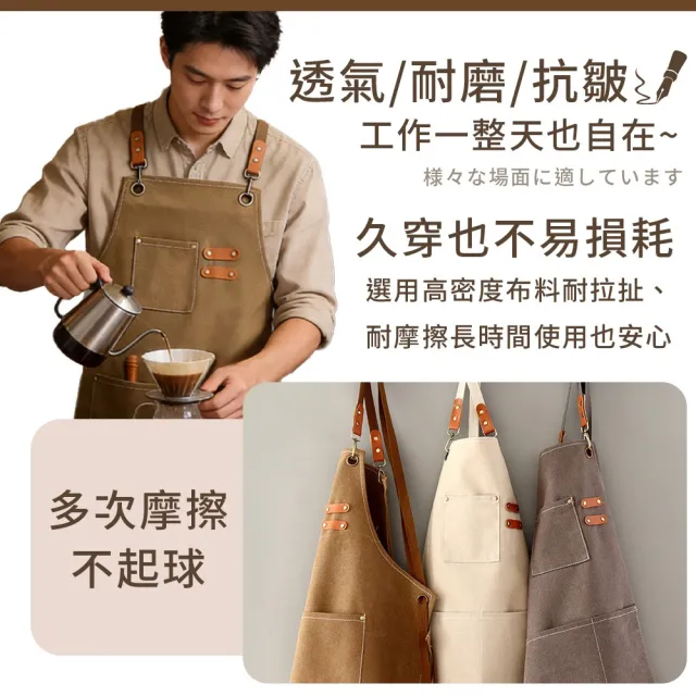 【DREAMCATCHER】加厚工裝大口袋圍裙 (圍裙 工作圍裙 工作服 多口袋圍裙)