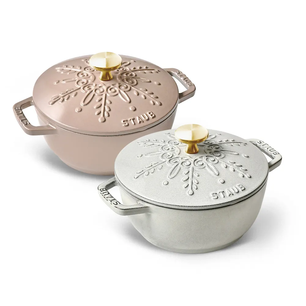 STAUB】雪花雕花琺瑯鑄鐵鍋和食鍋16cm-顏色任選(德國雙人牌集團官方直