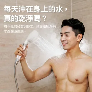 【CAESAR 凱撒衛浴】銀色極淨純水 除氯過濾蓮蓬頭 1 機 12 芯 (超值 1 年份組)