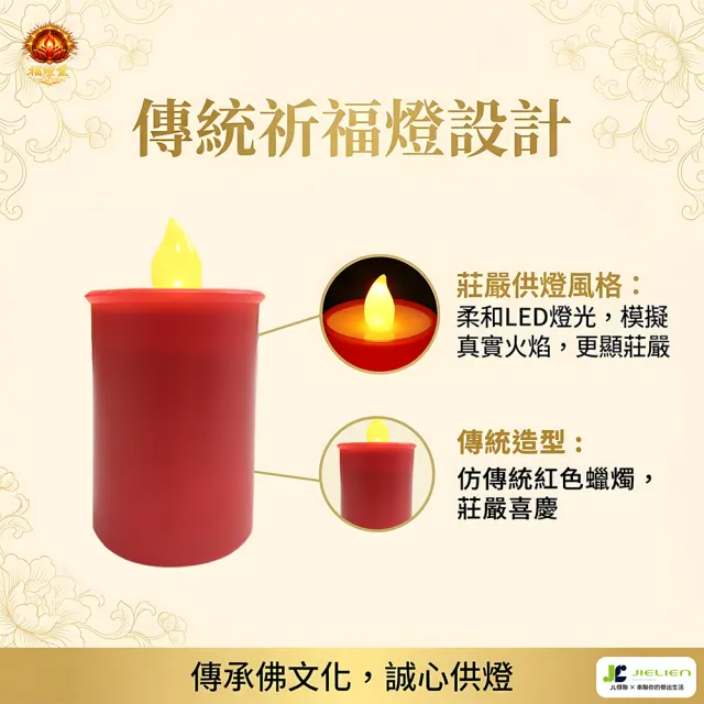 福燈堂 祈福LED電子供燈/仿真燭光平安燈/神明祖先平安祭拜燈