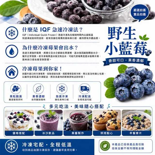 【幸美生技】加拿大進口有機驗證冷凍野生小藍莓400g x4包(慈心有機驗證  農殘 重金屬檢驗通過)