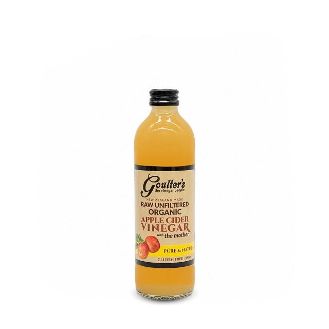 【Goulters】紐西蘭有機蘋果醋 350ml(6%酸度、無加水)
